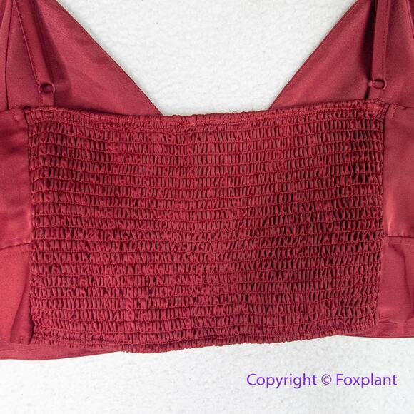 New! Eloquii  red satin bralette top, women plus size 28 - Picture 7 of 10